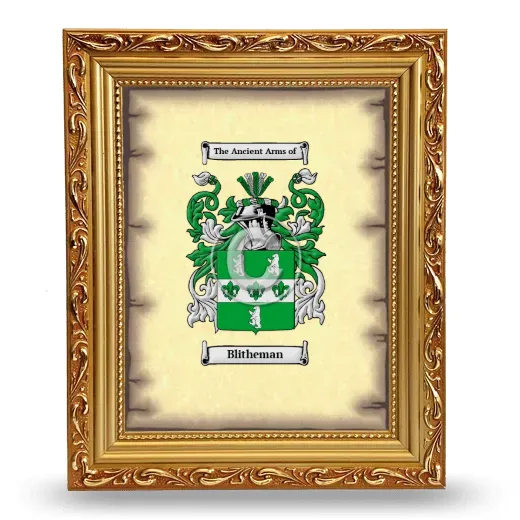 Blitheman Coat of Arms Framed - Gold