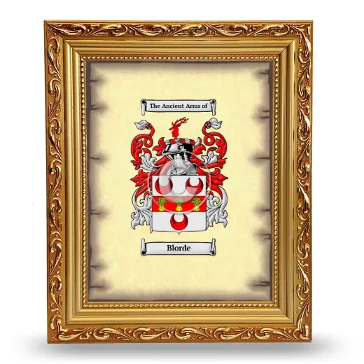 Blorde Coat of Arms Framed - Gold