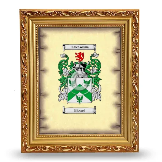 Blouet Coat of Arms Framed - Gold