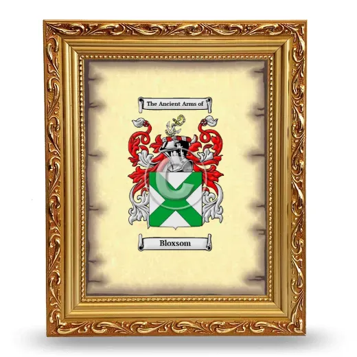 Bloxsom Coat of Arms Framed - Gold