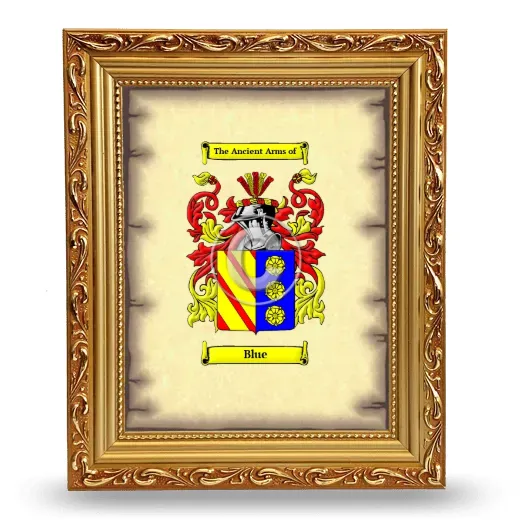 Blue Coat of Arms Framed - Gold