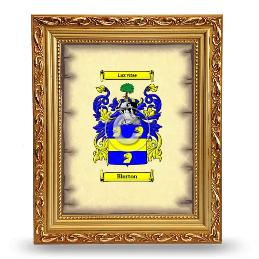 Blurton Coat of Arms Framed - Gold