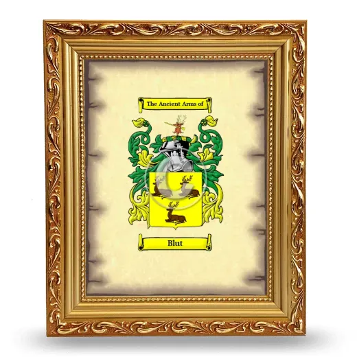 Blut Coat of Arms Framed - Gold