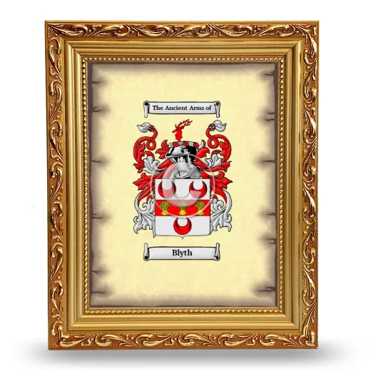 Blyth Coat of Arms Framed - Gold