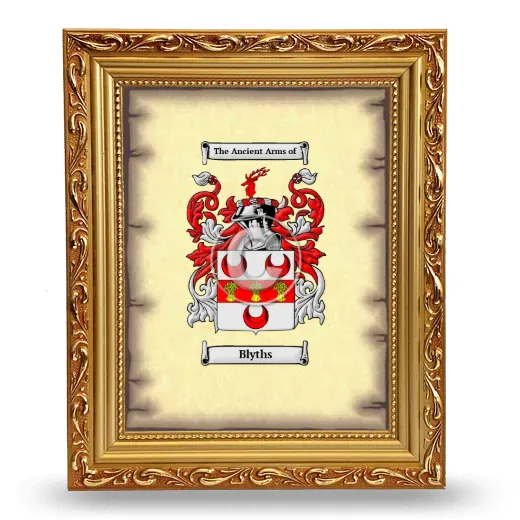 Blyths Coat of Arms Framed - Gold
