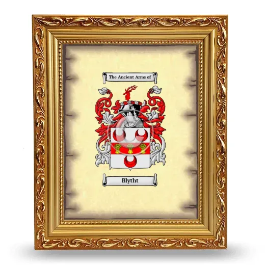 Blytht Coat of Arms Framed - Gold