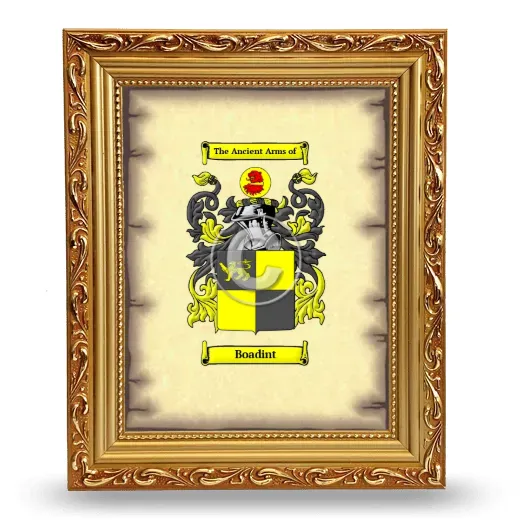 Boadint Coat of Arms Framed - Gold