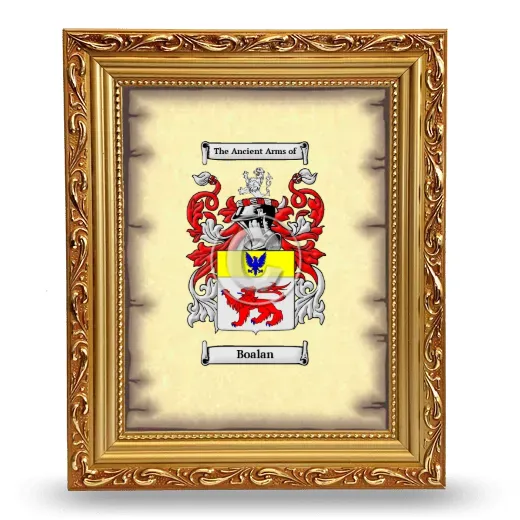 Boalan Coat of Arms Framed - Gold