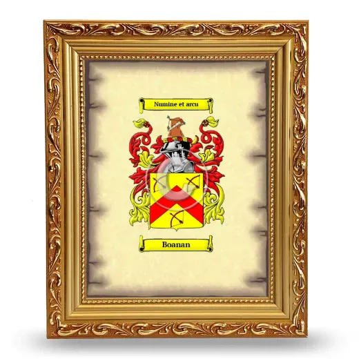 Boanan Coat of Arms Framed - Gold