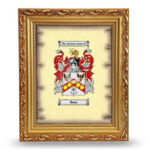 Boaz Coat of Arms Framed - Gold