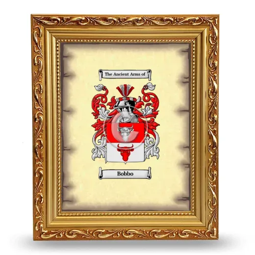 Bobbo Coat of Arms Framed - Gold