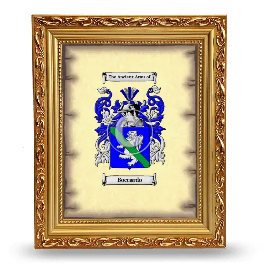 Boccardo Coat of Arms Framed - Gold