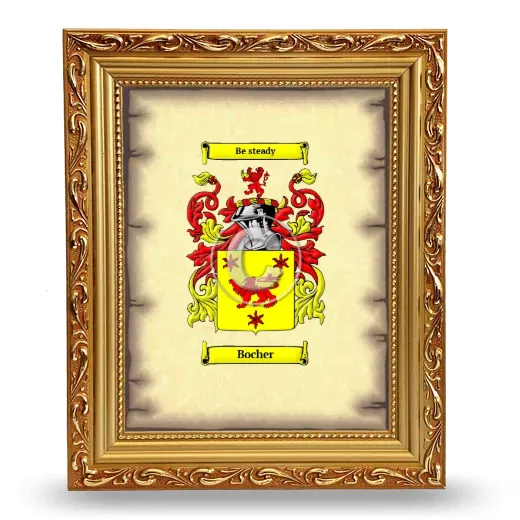 Bocher Coat of Arms Framed - Gold