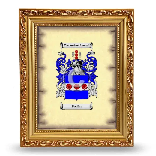 Bodén Coat of Arms Framed - Gold
