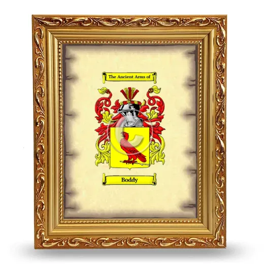 Boddy Coat of Arms Framed - Gold