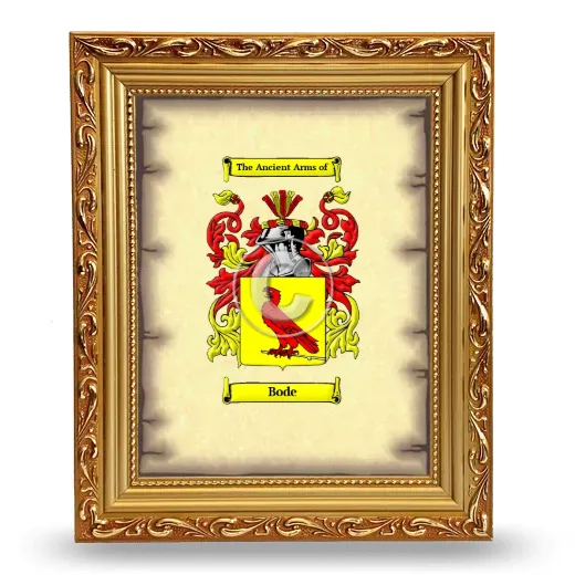 Bode Coat of Arms Framed - Gold