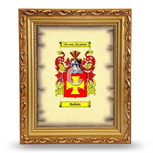 Bodoin Coat of Arms Framed - Gold