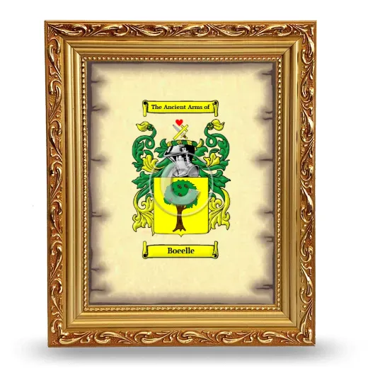 Boeelle Coat of Arms Framed - Gold