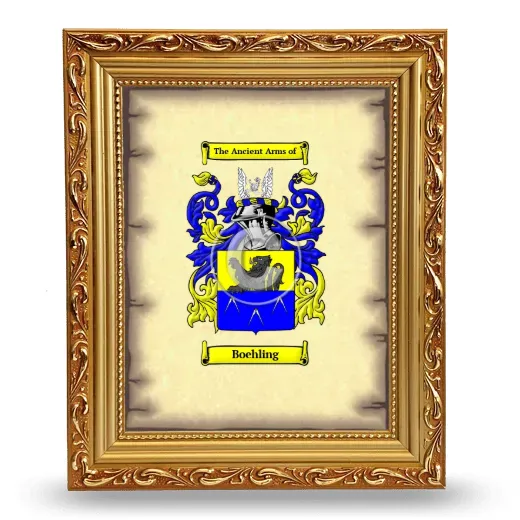 Boehling Coat of Arms Framed - Gold