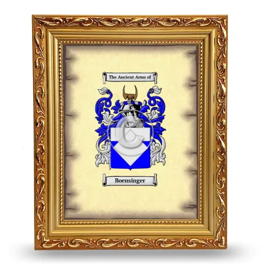 Boensinger Coat of Arms Framed - Gold