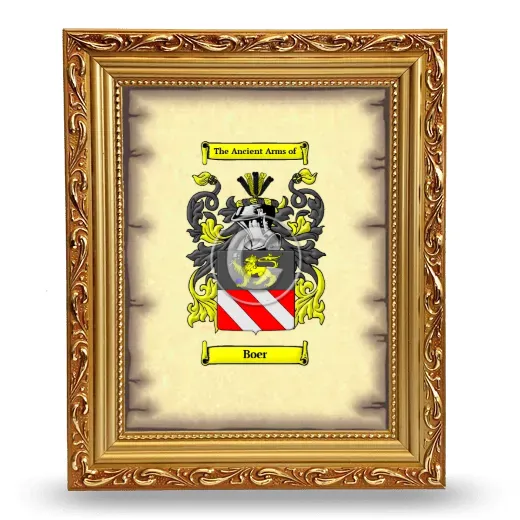 Boer Coat of Arms Framed - Gold