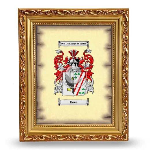 Boer Coat of Arms Framed - Gold