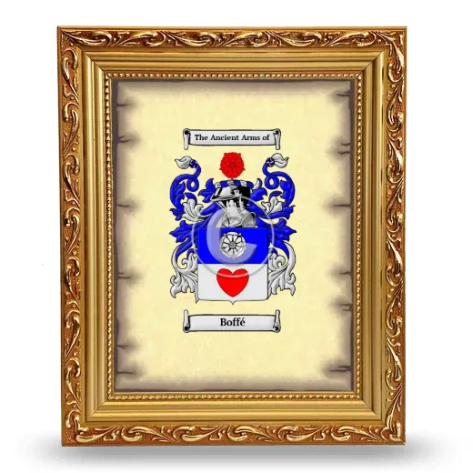 Boffé Coat of Arms Framed - Gold