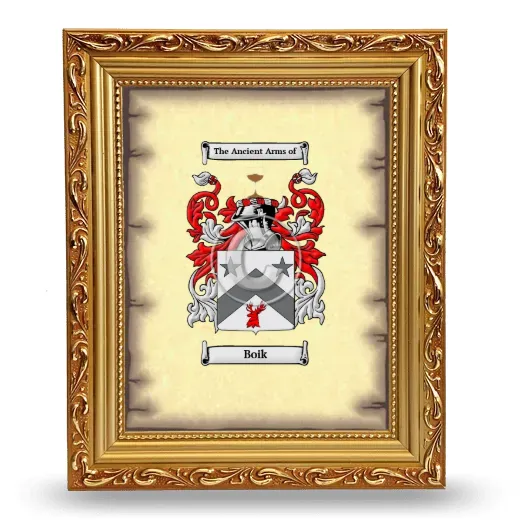 Boik Coat of Arms Framed - Gold