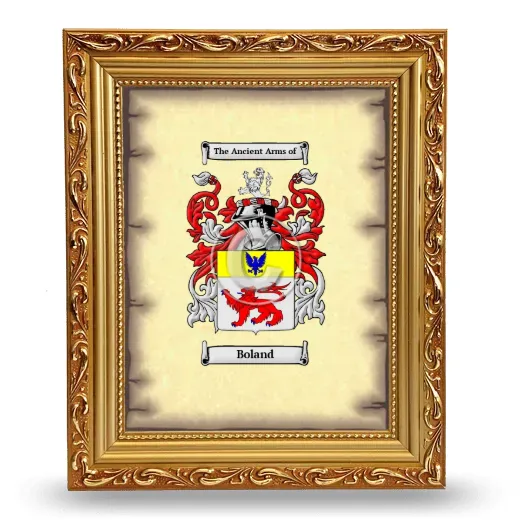 Boland Coat of Arms Framed - Gold