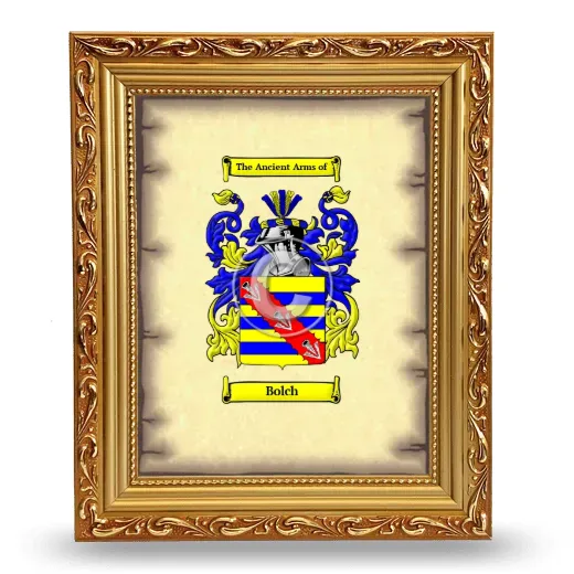 Bolch Coat of Arms Framed - Gold