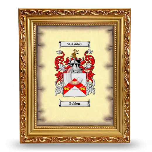 Bolden Coat of Arms Framed - Gold