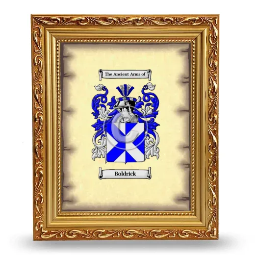 Boldrick Coat of Arms Framed - Gold