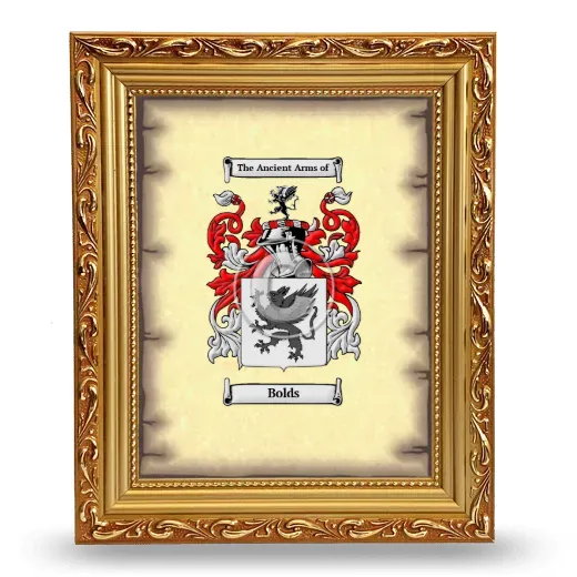 Bolds Coat of Arms Framed - Gold