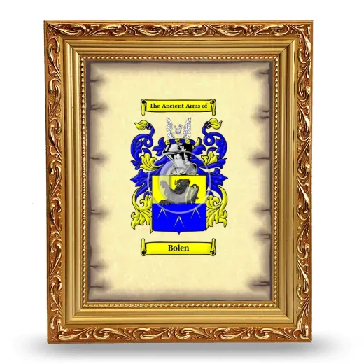 Bolen Coat of Arms Framed - Gold