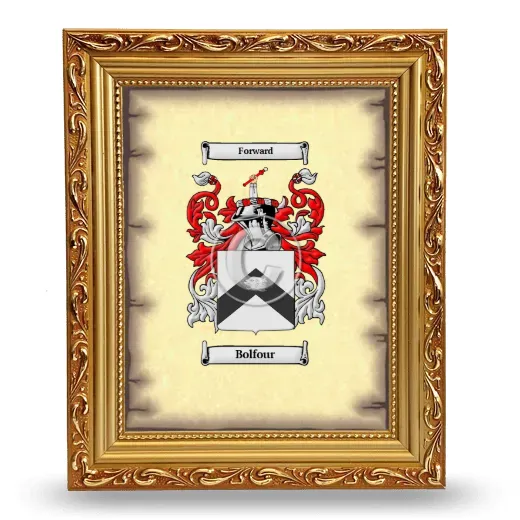 Bolfour Coat of Arms Framed - Gold