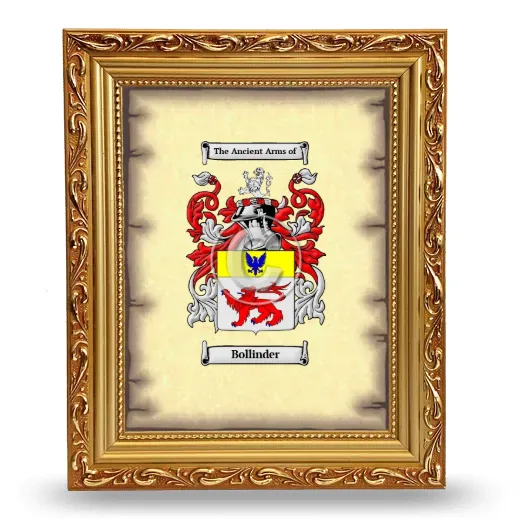Bollinder Coat of Arms Framed - Gold