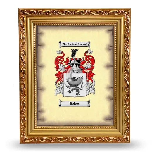 Boltes Coat of Arms Framed - Gold