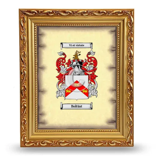 Boltint Coat of Arms Framed - Gold
