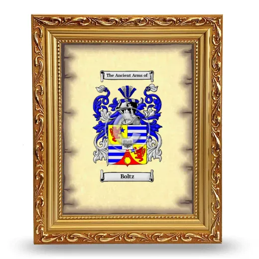 Boltz Coat of Arms Framed - Gold