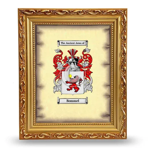 Bommel Coat of Arms Framed - Gold