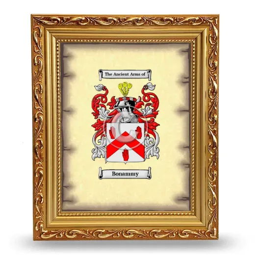 Bonammy Coat of Arms Framed - Gold