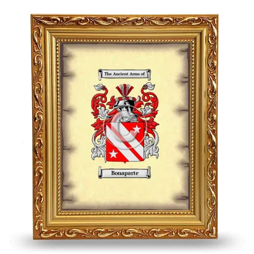 Bonaparte Coat of Arms Framed - Gold