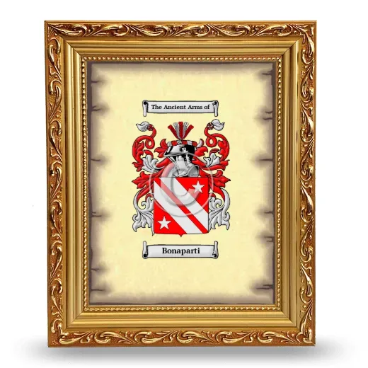 Bonaparti Coat of Arms Framed - Gold