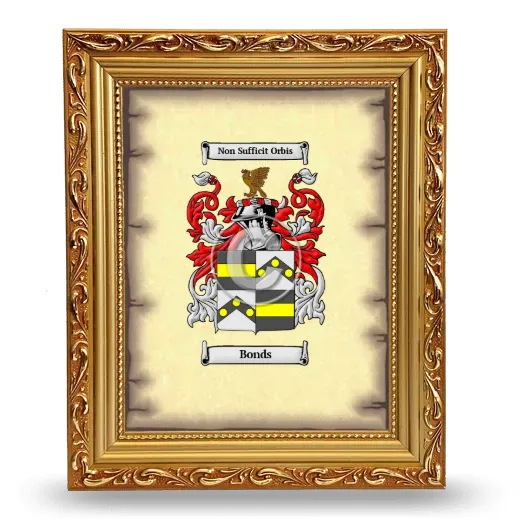 Bonds Coat of Arms Framed - Gold