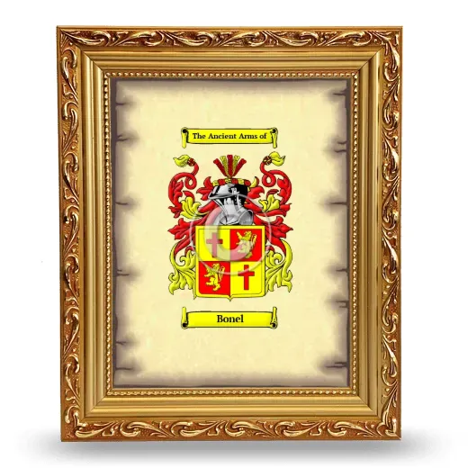 Bonel Coat of Arms Framed - Gold