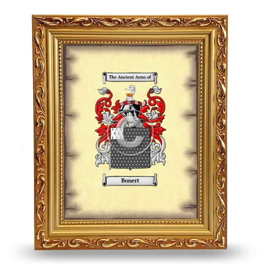 Bonert Coat of Arms Framed - Gold