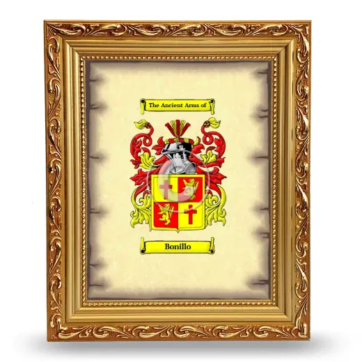 Bonillo Coat of Arms Framed - Gold