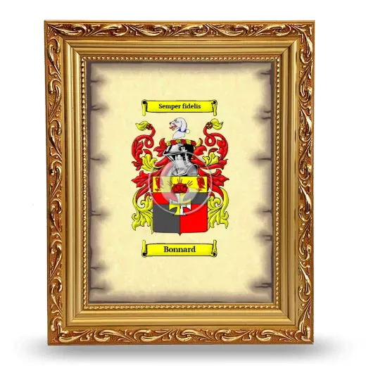 Bonnard Coat of Arms Framed - Gold