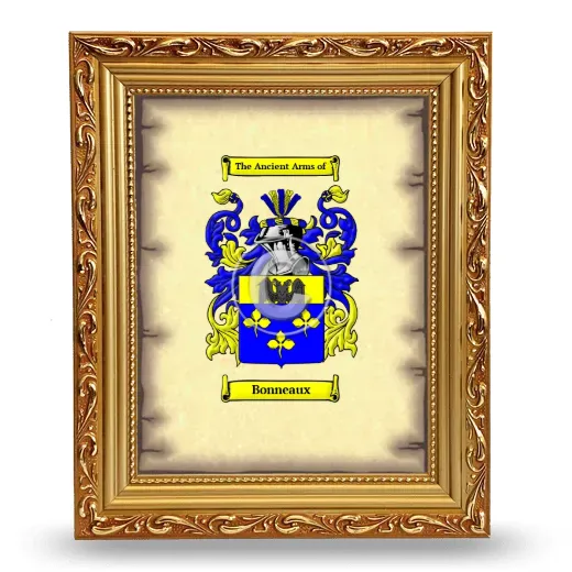 Bonneaux Coat of Arms Framed - Gold