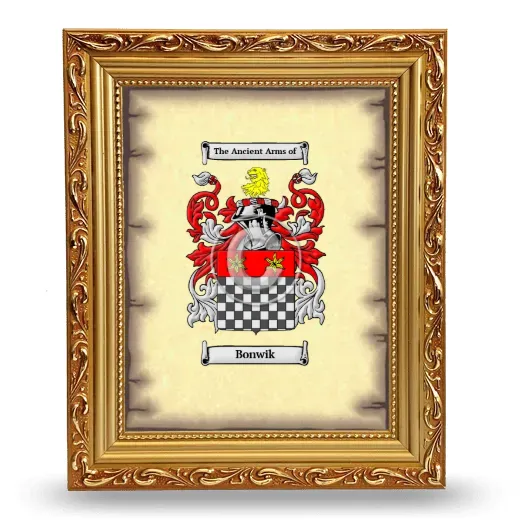 Bonwik Coat of Arms Framed - Gold